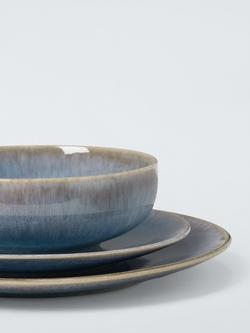 John Lewis Artisan Stoneware Dinnerware Set, 12 Piece, Light Blue - view 2, Blue Light