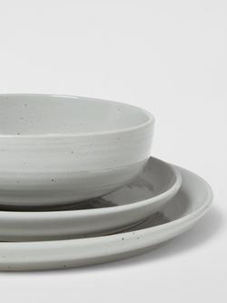 John Lewis Craft Speckle Glaze Dinnerware Set, 12 Piece, Grey - view 2, Grey Marl Grey