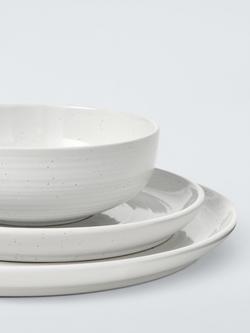 John Lewis Craft Speckle Glaze Dinnerware Set, 12 Piece, White - view 2, White Off White