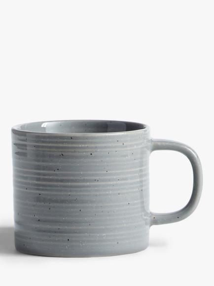 John Lewis Craft Speckle Glaze Stoneware Mugs, Set of 4, 300ml, Grey - view 2, Grey Marl Grey