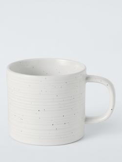 John Lewis Craft Speckle Glaze Stoneware Mugs, Set of 4, 300ml, White - view 2, White Off White