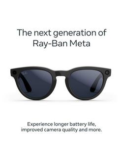 Meta Ray-Ban Meta Headliner (Gen 2) Glasses, Shiny Black, Clear to Sapphire Transitions Lens - view 2, Black