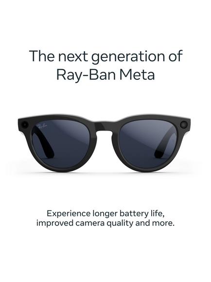 Meta Ray-Ban Meta Headliner (Gen 2) Glasses, Shiny Black, Clear to Sapphire Transitions Lens - view 2, Black