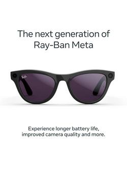 Meta Ray-Ban Meta Skyler (Gen 2) Glasses, Shiny Aubergine, Clear to Ruby Transitions Lens - view 2, Purple