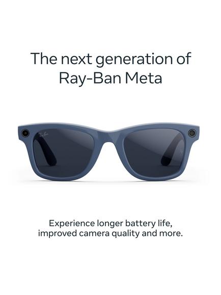 Meta Ray-Ban Meta Wayfarer (Gen 2) Glasses, Shiny Stella Blue, Clear to Sapphire Transitions Lens - view 2, Blue