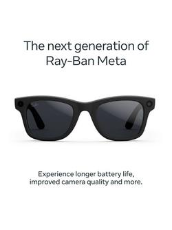 Meta Ray-Ban Meta Wayfarer (Gen 2) Glasses, Matte Black, Clear to Grey Transitions Lens, Large - view 2, Black