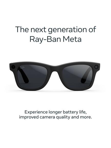 Meta Ray-Ban Meta Wayfarer (Gen 2) Glasses, Matte Black, Clear to Grey Transitions Lens, Large - view 2, Black