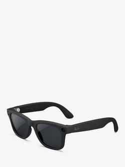 Meta Ray-Ban Meta Wayfarer (Gen 2) Glasses, Matte Black, Clear to Grey Transitions Lens, Black