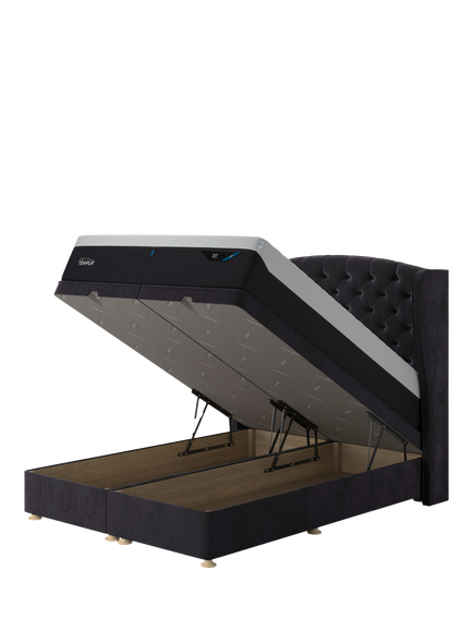TEMPUR® OUTLET Suffolk Ottoman Bed, Double, Like New, Coal