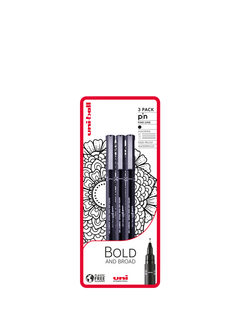 uni-ball PIN Bold Pens, Set of 3, Multi