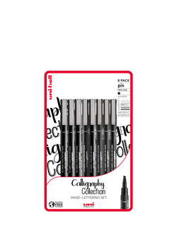 uni-ball Pin Calligraphy Pens, Set of 8, Multi, Multi