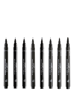 uni-ball Pin Calligraphy Pens, Set of 8, Multi - view 2, Multi