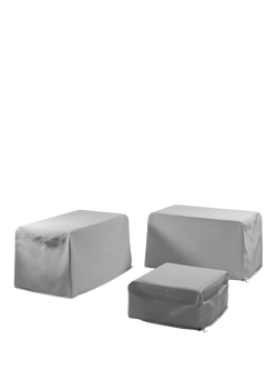 John Lewis Platform Rattan Modular Garden Furniture Cover Set, 3 Piece, Grey