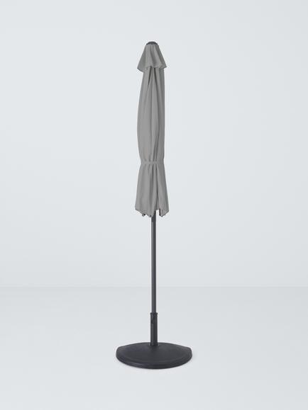 John Lewis Freestanding Balcony Parasol & Base Weight, 2.4 x 2.7m, Oyster - view 2, Grey
