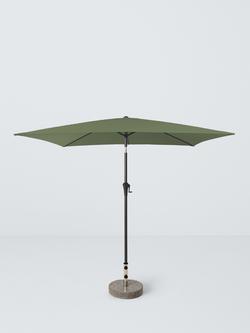 John Lewis Aluminium Wind-Up Parasol, 3 x 2m, Green, Green