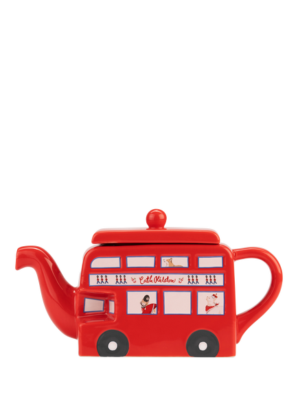 Cath Kidston London Town Bus Stoneware Teapot, 1L, Red/Multi, Red Multi Red