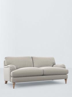 John Lewis Otley Large 3 Seater Sofa, Light Leg, Ticking Stripe Green Version 2, Ticking Stripe Green Version 2