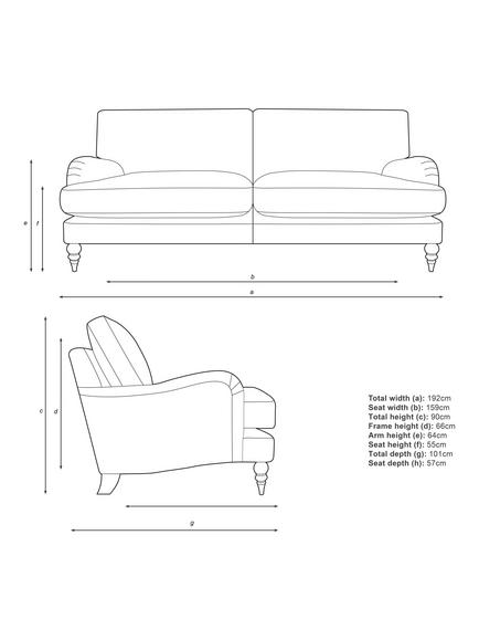 John Lewis Otley Large 3 Seater Sofa, Light Leg, Ticking Stripe Green Version 2 - view 2, Ticking Stripe Green Version 2