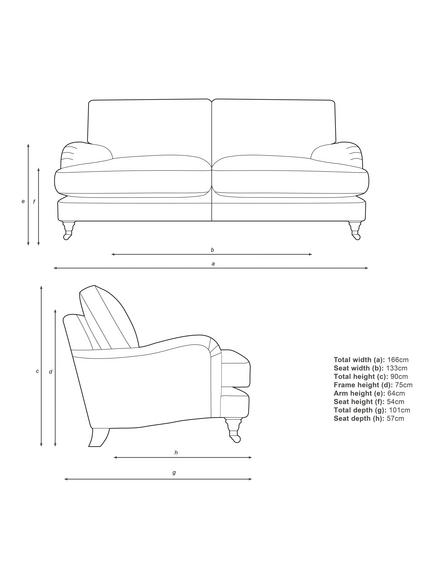 John Lewis Otley Medium 2 Seater Sofa, Light Leg, Ticking Stripe Green Version 2 - view 2, Ticking Stripe Green Version 2