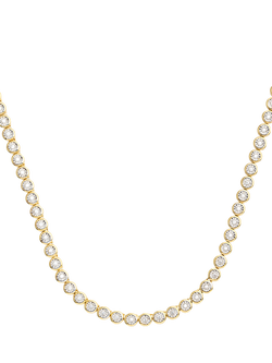 LARNAUTI Lab Grown Annecy 18ct Vermeil Kissed With Diamonds 1ct Illusion Tennis Necklace, Yellow Gold
