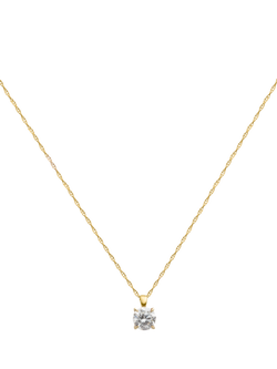LARNAUTI Lab Grown Annecy 18ct Vermeil Kissed With Diamonds 0.20ct Round Solitaire Pendant, Yellow Gold
