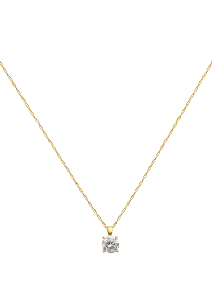 LARNAUTI Lab Grown Diamonds Annecy 18ct Vermeil Kissed With 0. 20ct Round Solitaire Pendant, Yellow Gold
