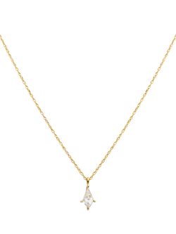 LARNAUTI Lab Grown Annecy 18ct Vermeil Kissed With Diamonds 0.20ct Kyte Solitaire Pendant, Yellow Gold