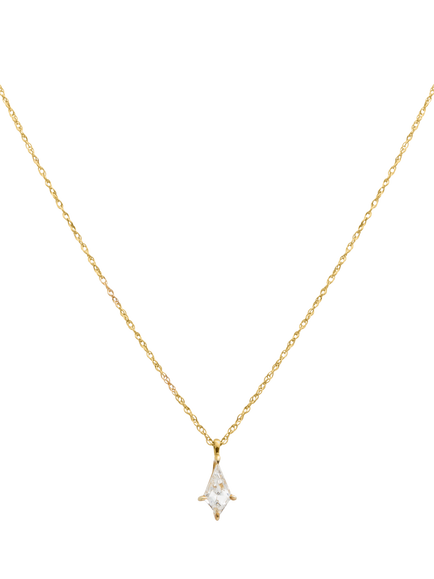 LARNAUTI Lab Grown Annecy 18ct Vermeil Kissed With Diamonds 0.20ct Kyte Solitaire Pendant, Yellow Gold