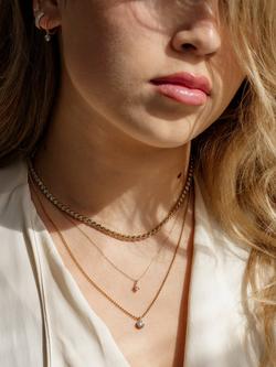 LARNAUTI Lab Grown Annecy 18ct Vermeil Kissed With Diamonds 0.20ct Kyte Solitaire Pendant - view 2, Yellow Gold