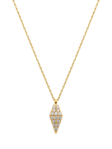 LARNAUTI Lab Grown Kerala 18ct Vermeil 0.25ct Pave Pyramid Pendant, Yellow Gold