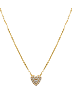 LARNAUTI Lab Grown Kerala 18ct Vermeil 0.15ct Pave Heart Pendant, Yellow Gold