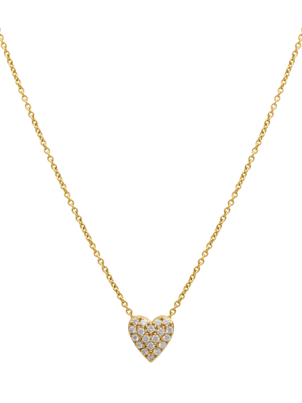 LARNAUTI Lab Grown Kerala 18ct Vermeil 0.15ct Pave Heart Pendant, Yellow Gold