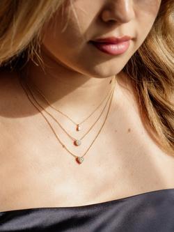 LARNAUTI Lab Grown Kerala 18ct Vermeil 0.15ct Pave Heart Pendant - view 2, Yellow Gold