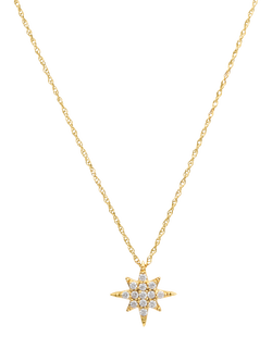 LARNAUTI Lab Grown Kerala 18ct Vermeil 0.10ct Pave Star Pendant, Yellow Gold
