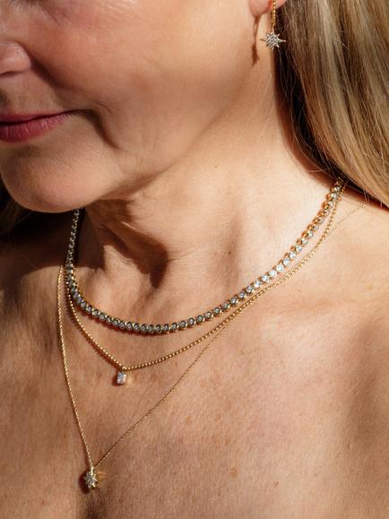 Lab Grown Lombok 18ct Vermeil 0.30ct Emerald Solitaire Besel Set Solitaire Bead Chain Pendant - view 2, Yellow Gold