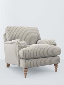 John Lewis Otley Armchair, Light Leg, Ticking Stripe Green Version 2, Ticking Stripe Green Version 2