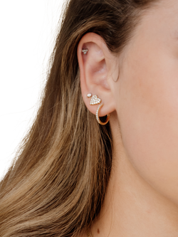 LARNAUTI Lab Grown Annecy 18ct Vermeil Kissed With Diamonds 0.20ct Round Solitaire Stud Earrings - view 2, Yellow Gold