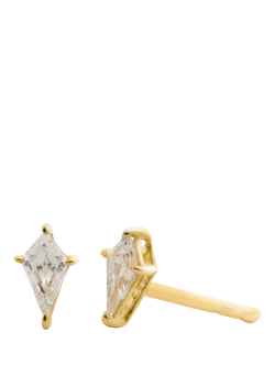 LARNAUTI Lab Grown Annecy 18ct Vermeil Kissed With Diamonds 0.40ct Kyte Solitaire Stud Earrings, Yellow Gold