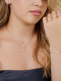 LARNAUTI Lab Grown Kerala 18ct Vermeil 0.20ct Pave Heart Bead Charm Earrings - view 2, Yellow Gold