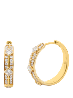 LARNAUTI Lab Grown Kerala 18ct Vermeil 0.50ct Pave Round Princess Earrings, Yellow Gold