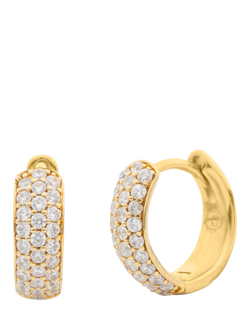 LARNAUTI Lab Grown Kerala 18ct Vermeil 0.50ct Pave Hoop Earrings, Yellow Gold