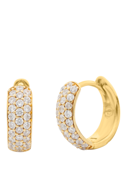 LARNAUTI Lab Grown Kerala 18ct Vermeil 0.50ct Pave Hoop Earrings, Yellow Gold