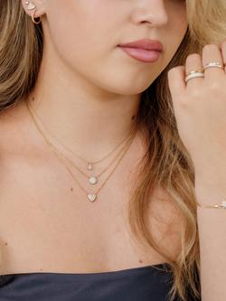 LARNAUTI Lab Grown Kerala 18ct Vermeil 0.20ct Single Row Pave Hoop Earrings - view 2, Yellow Gold