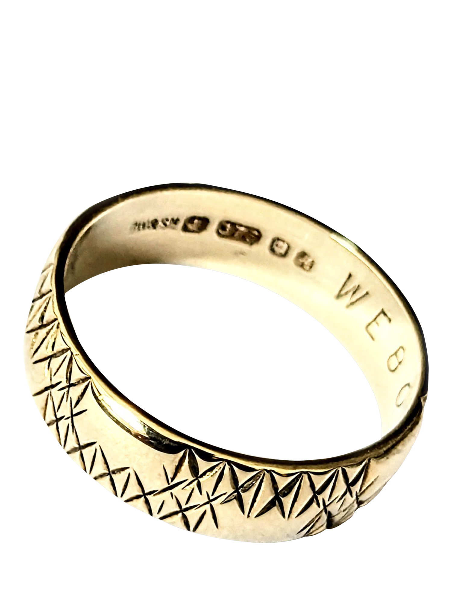 Product image 1 of 1, which shows Pre-loved 9ct Yellow Gold Band Ring, Circa 1975, K