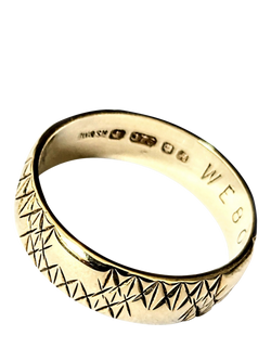 Pre-loved 9ct Yellow Gold Band Ring, Circa 1975, K, Yellow Gold