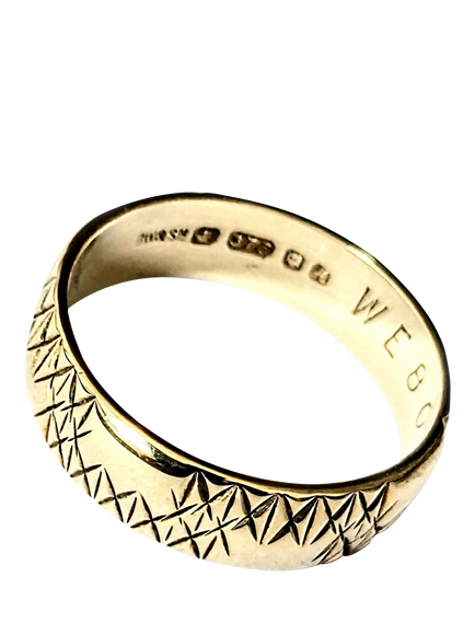 Pre-loved 9ct Yellow Gold Band Ring, Circa 1975, K, Yellow Gold