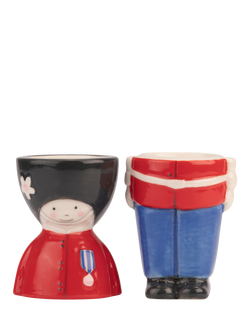 Cath Kidston London Guard Stoneware Stacking Egg Cups Set, Red/Multi - view 2, Red Multi Red