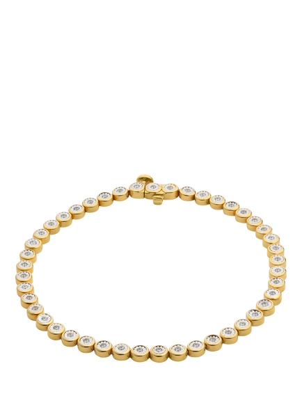 LARNAUTI Lab Grown Annecy 18ct Vermeil Kissed With Diamonds 0.42ct Illusion Tennis Bracelet, Yellow Gold