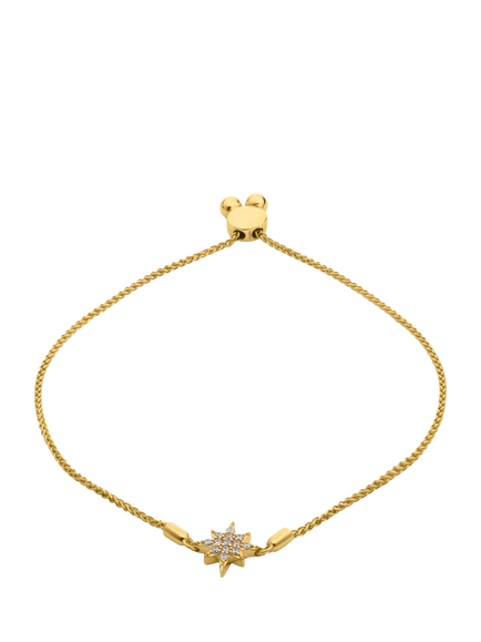 LARNAUTI Lab Grown Kerala 18ct Vermeil 0.10ct Pave Star Slider Bracelet, Gold