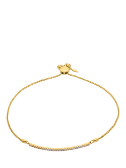 LARNAUTI Lab Grown Kerala 18ct Vermeil 0.25ct Single Row Pave Slider Bracelet, Gold